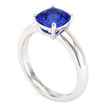 Solitaire Blue Sapphire Engagement Ring 1.50 Carats Gold Thick Shank