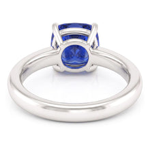 Solitaire Blue Sapphire Engagement Ring 1.50 Carats Gold Thick Shank
