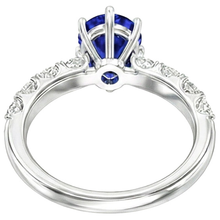 Solitaire Blue Sapphire Engagement Ring With Natural Earth Mined Diamond Accents 4 Carats