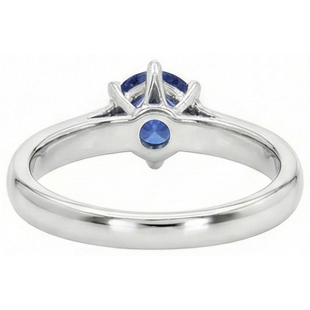 Solitaire Blue Sapphire Gemstone Ring 2 Carats White Gold