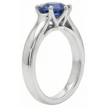 Solitaire Blue Sapphire Gemstone Ring 2 Carats White Gold