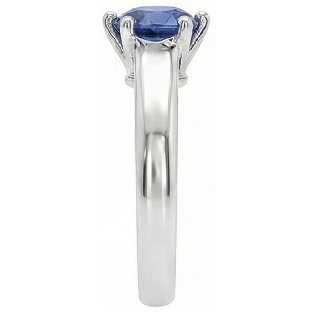 Solitaire Blue Sapphire Gemstone Ring 2 Carats White Gold
