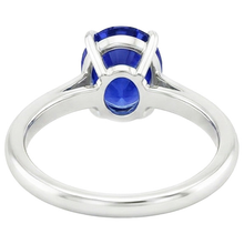 Solitaire Blue Sapphire Ring Oval Cut Prong Setting 3 Carats