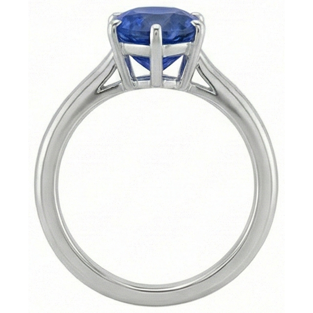 natural pear sapphire 2ct ring side angle