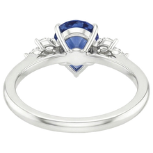 natural pear sapphire 5ct ring side angle