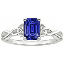 Solitaire Blue Sapphire Ring Vintage Style Emerald Cut 3.50 Carats