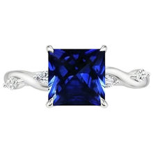 Solitaire Blue Sapphire Ring With Accents Marquise Natural Earth Mined Diamonds 5.50 Carat