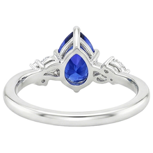 Solitaire Blue Sapphire Ring With Natural Earth Mined DIAMOND ( NOT LAB GROWN )s Accents 3.50 Carats