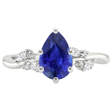 Solitaire Blue Sapphire Ring With Natural Earth Mined DIAMOND ( NOT LAB GROWN )s Accents 3.50 Carats