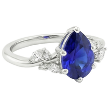 Solitaire Blue Sapphire Ring With Natural Earth Mined DIAMOND ( NOT LAB GROWN )s Accents 3.50 Carats