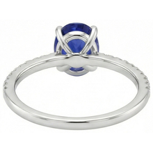 Solitaire Blue Sapphire Ring With Natural Earth Mined Diamond Accents 3.75 Carats