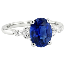natural round sapphire 3.75ct ring profile view