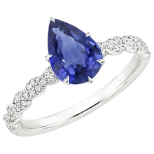 natural round sapphire 3.50ct ring side angle