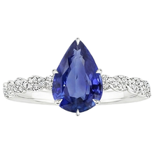 natural round sapphire 3.50ct ring profile view