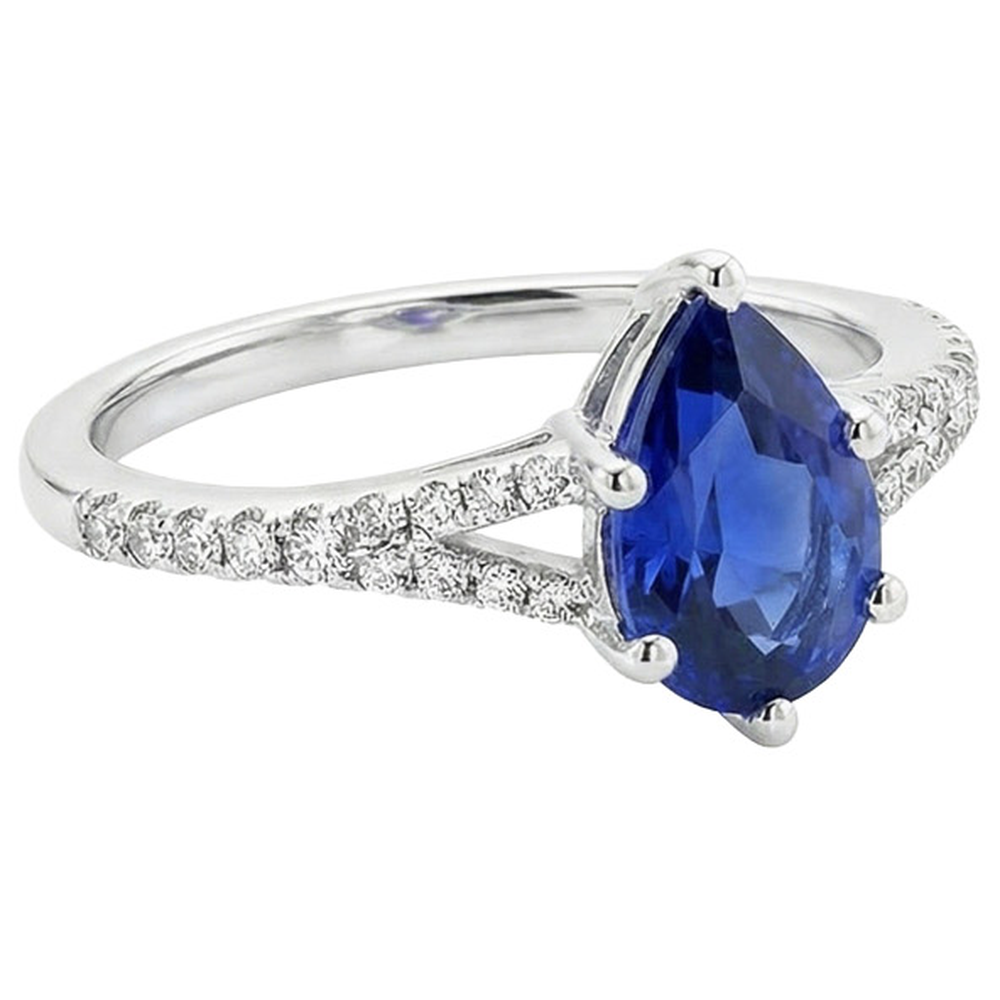 natural round sapphire 3.25ct ring side angle