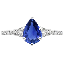 natural round sapphire 3.25ct ring profile view
