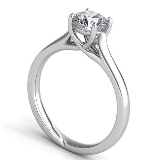 Solitaire Brilliant Cut 1.25 Carat Natural Diamond Wedding Ring White Gold