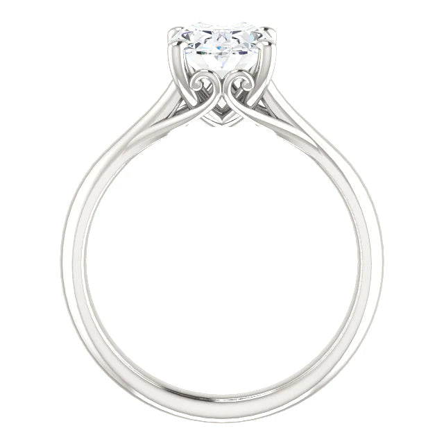 Solitaire Cathedral Setting Real Oval Diamond Ring 4 Carats Women Jewelry2