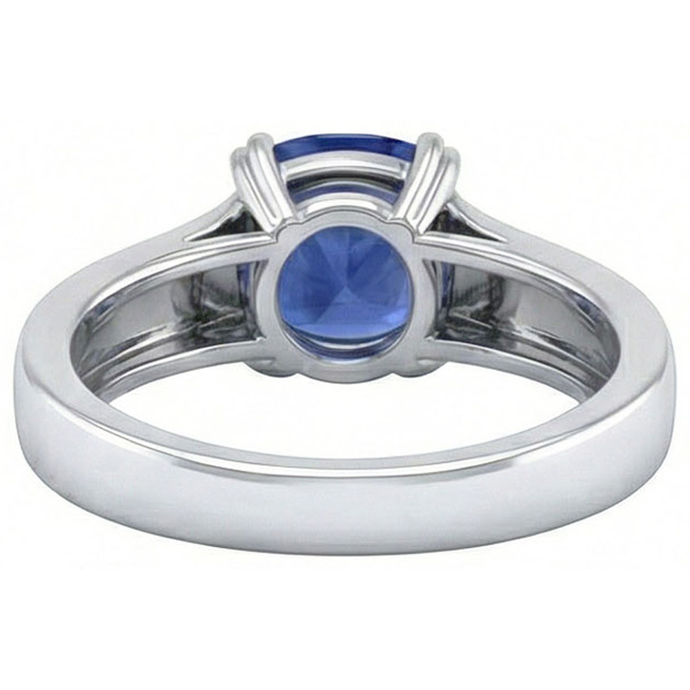 Solitaire Ceylon Sapphire 1.80 Ct Wedding Ring White Gold