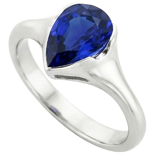 natural pear sapphire 3ct watch front view