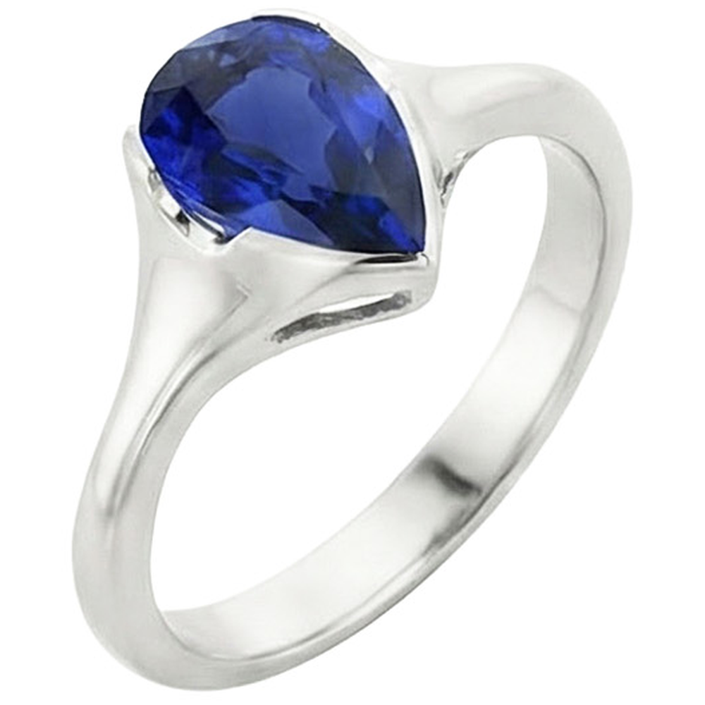natural pear sapphire 3ct watch top view