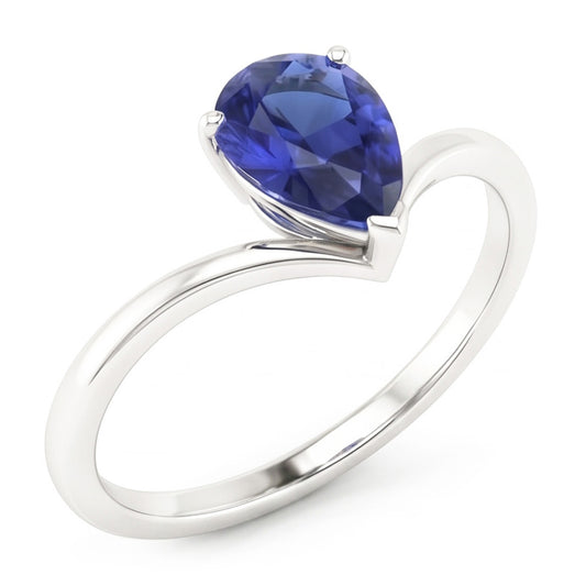 Solitaire Ceylon Sapphire Engagement Ring 1.50 Carats Gold