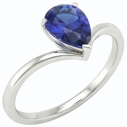 Solitaire Ceylon Sapphire Engagement Ring 1.50 Carats Gold