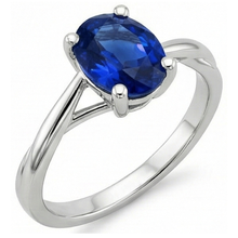 Solitaire Ceylon Sapphire Ring Oval Cut Prong Set 3 Carats