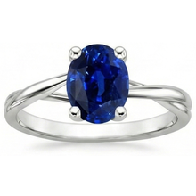 Solitaire Ceylon Sapphire Ring Oval Cut Prong Set 3 Carats