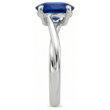 Solitaire Ceylon Sapphire Ring Oval Cut Prong Set 3 Carats
