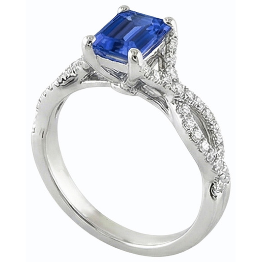 natural emerald sapphire 2.50ct ring side angle