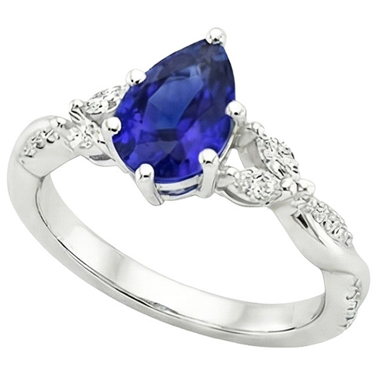 natural round sapphire 4.50ct ring side angle