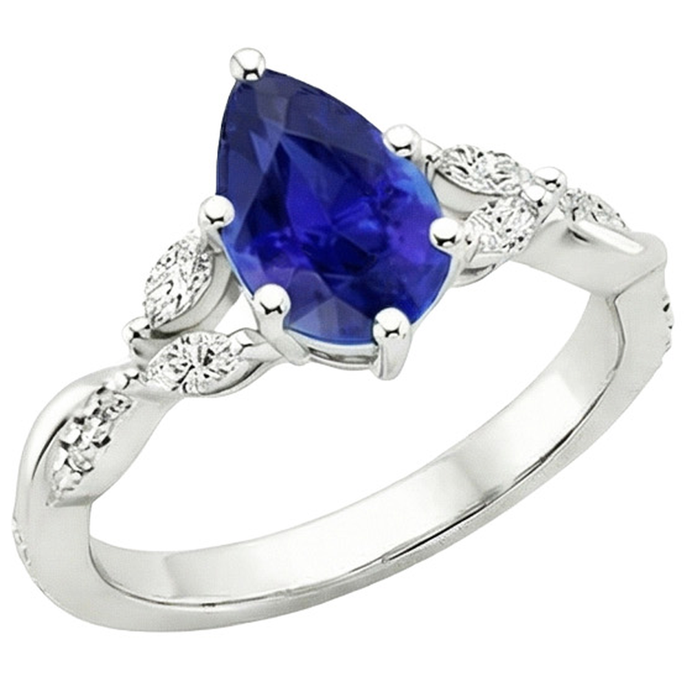 natural round sapphire 4.50ct ring top view