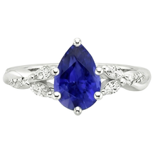 natural round sapphire 4.50ct ring profile view