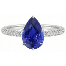 Solitaire Ceylon Sapphire Ring With Round Natural Earth Mined Diamond Accents 4.50 Carats