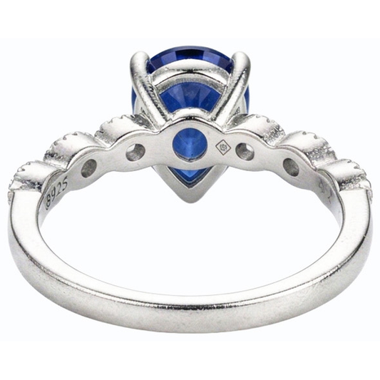 natural round sapphire 3.50ct ring side angle