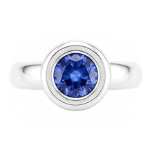 Solitaire Ceylon Sapphire Round 1 Ct. Ring Gold Jewellery