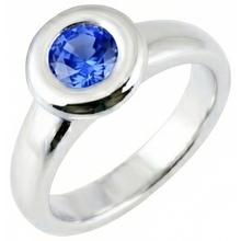 Solitaire Ceylon Sapphire Round 1 Ct. Ring Gold Jewellery