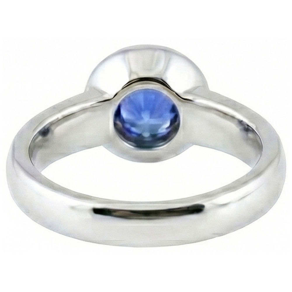 Solitaire Ceylon Sapphire Round 1 Ct. Ring Gold Jewellery