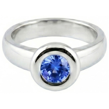 Solitaire Ceylon Sapphire Round 1 Ct. Ring Gold Jewellery