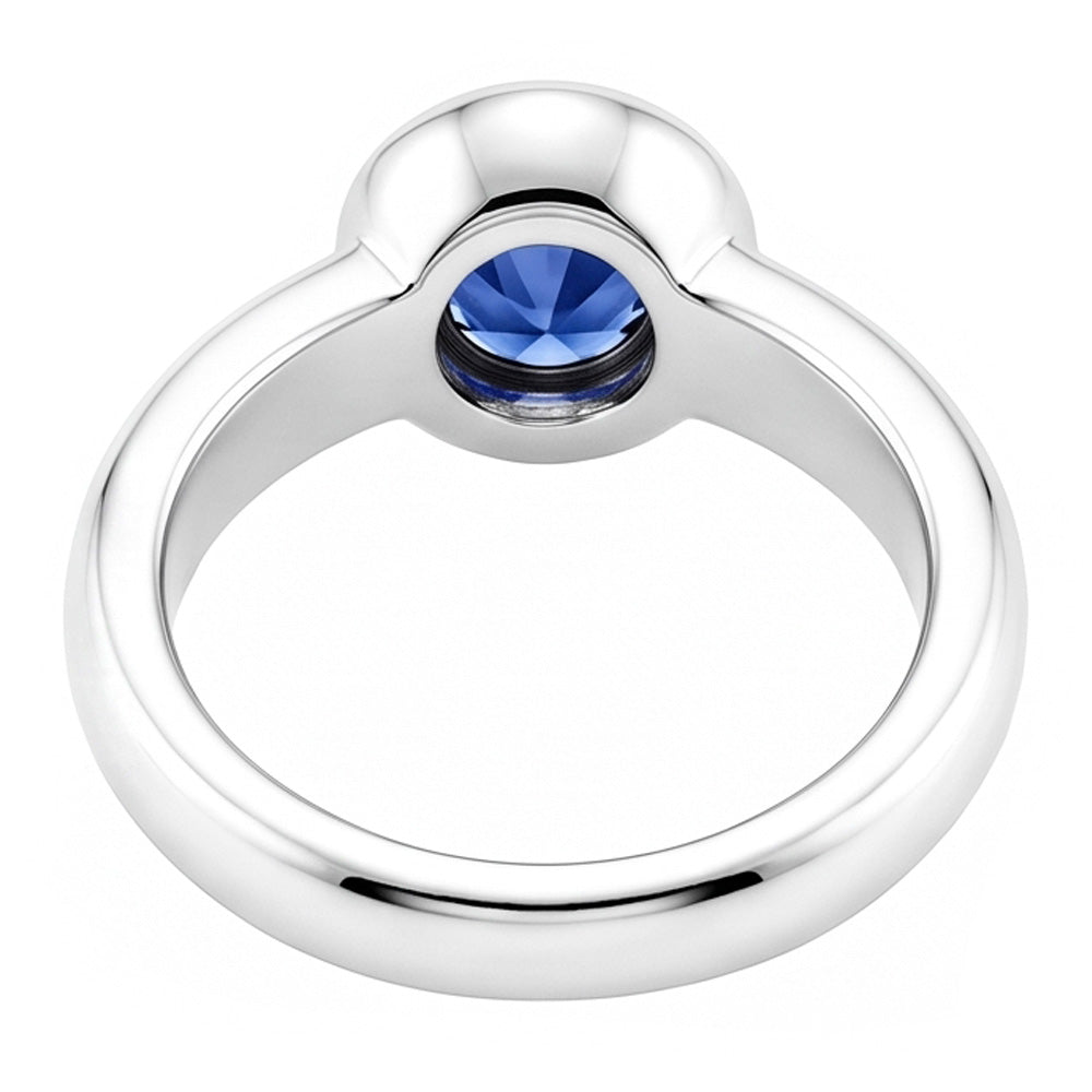 Solitaire Ceylon Sapphire Round 1 Ct. Ring Gold Jewellery