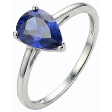 natural pear sapphire 1.50ct ring top view