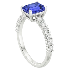 Solitaire Ceylon Sapphire With Accents Ring & Natural Earth Mined Diamonds 5 Carats