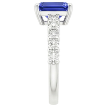 Solitaire Ceylon Sapphire With Accents Ring & Natural Earth Mined Diamonds 5 Carats