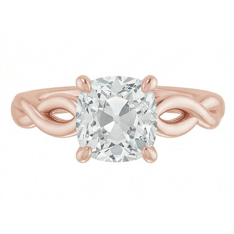 natural cushion diamond 3ct ring side angle