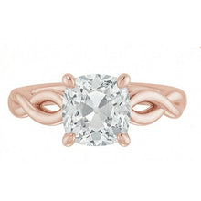 natural cushion diamond 3ct ring top view
