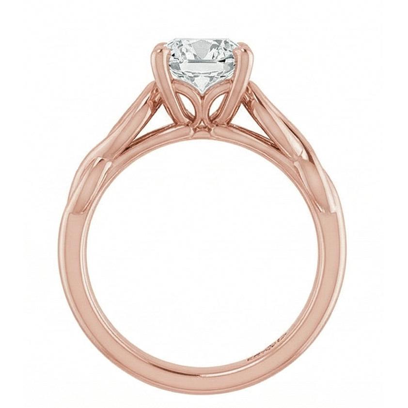 natural cushion diamond 3ct ring profile view
