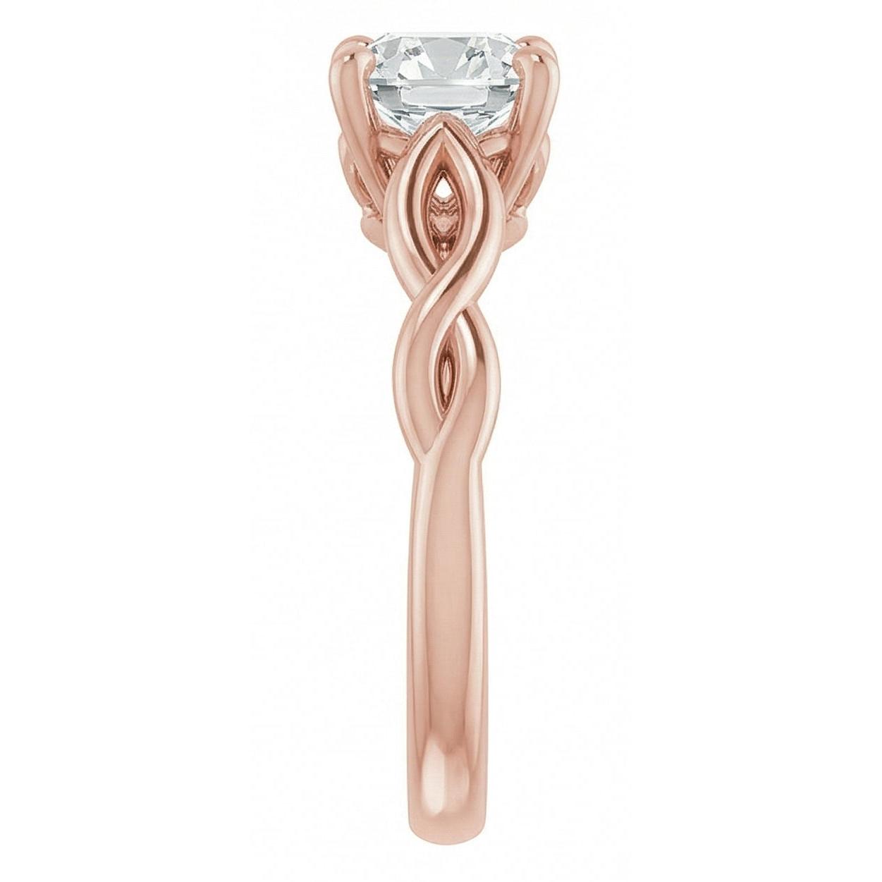 natural cushion diamond 3ct ring on white background