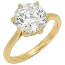 Solitaire Cushion Old Mine Cut Real Natural Earth Mined Diamond Ring 3.50 Carats Ladies Jewellery