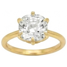 Solitaire Cushion Old Mine Cut Real Natural Earth Mined Diamond Ring 3.50 Carats Ladies Jewellery